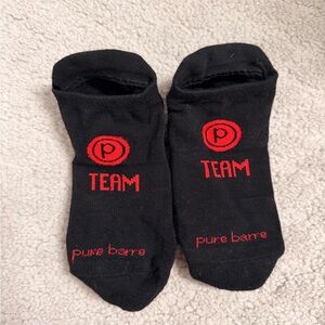 Pure Barre Black and Red Team Athletic Socks